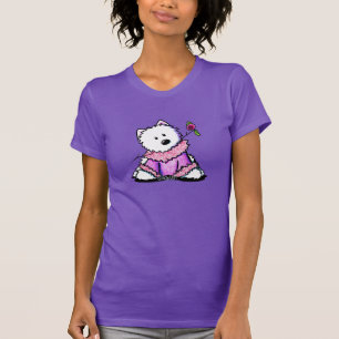 T-shirt KiniArt Westie dans le rose