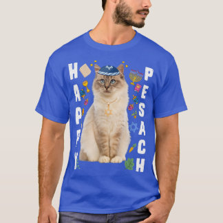 T-shirt Kippah de chat juif Happy Pesach Matzah Passover H