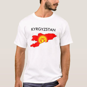 T-shirt kirghizstan drapeau du pays forme silhouette