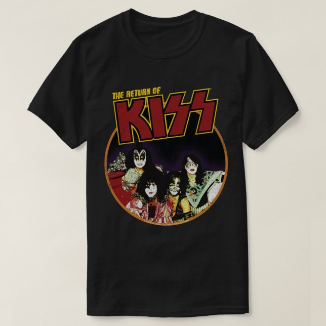 T-shirt KISS Le Retour de KISS 1979 Fer à l'air classique (Design devant)