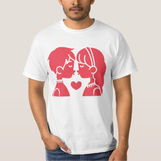 T-shirt Kiss, Lovebirds, Affection, Ensemble.