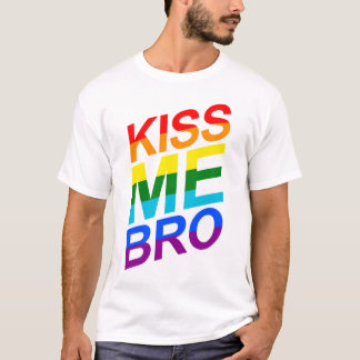 T-shirt Kiss Me Bro Drôle Fier Gay LGBT