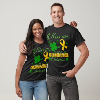 T-shirt Kiss Me Childhood Cancer Survivor St Patrick Day 