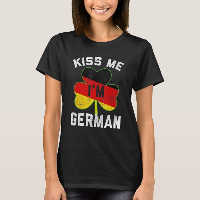 T-shirt Kiss Me I M Allemand St Patrick S Day Allemagne Dr (Devant)