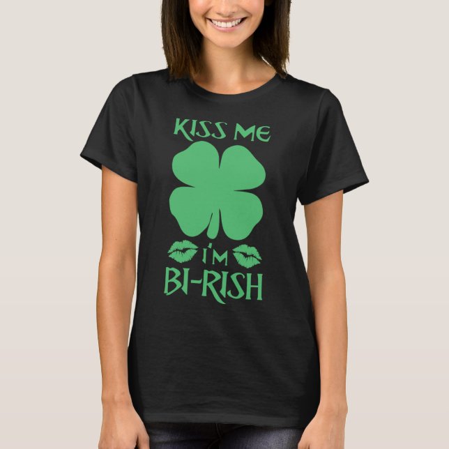 T-shirt Kiss Me I m Bi Rish Birish Irish Bisexual Pride Sh (Devant)