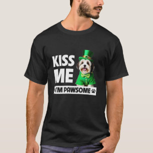 T-shirt Kiss Me I m Pawsome Havanais Jour de la Saint Patr