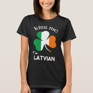T-shirt Kiss Me I M Shamrock letton Lettonie St Patrick S
