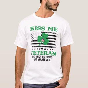 T-shirt Kiss Me I'm A Veteran Irish St Patrick's Day