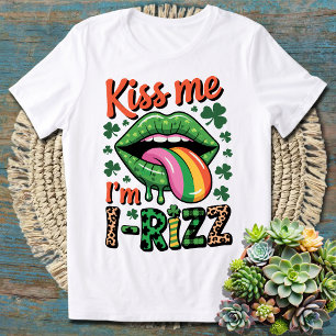 T-shirt Kiss Me I'm I-Rizz - Drôle jeu de mots de la Saint
