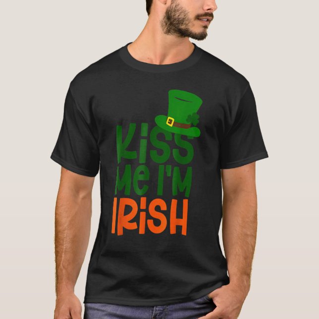 T-shirt Kiss Me I'm Irish Leprechaun Hat St Patricks Day (Devant)