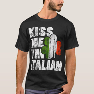 T-shirt Kiss Me Im Italien Chemise Irlandaise Shamrock Dra