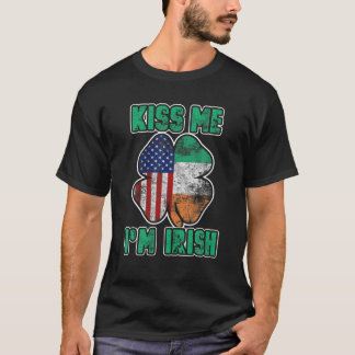T-shirt Kiss Me Je suis Irlandais Drôle Shamrock de la Sai