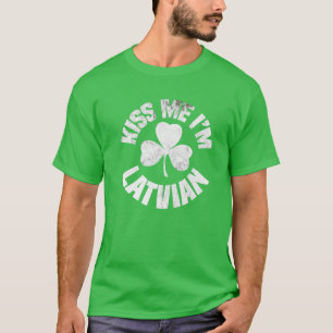 T-shirt Kiss Me Je suis letton Jour de la Saint Patrick dr