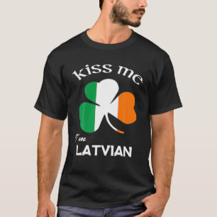 T-shirt Kiss Me Je suis letton Shamrock Lettonie St. Patri