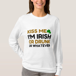 T-SHIRT KISS MOI JE SUIS UN DRUNK IRLANDAIS OU QUELQUE COU