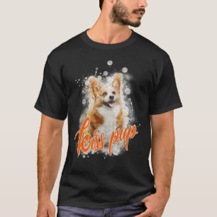 T-shirt Kiss Pup Enk Creative Cute Corgi Chien Motif 368
