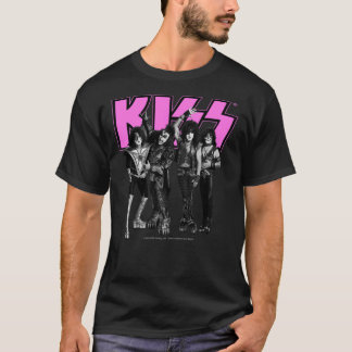 T-shirt KISS ® The Band - version rose, noire et blanche C