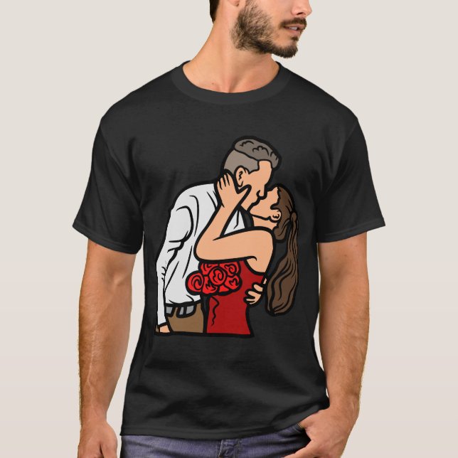 T-SHIRT KISSING INSÉPARABLES. (Devant)