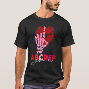 T-shirt Kissy Lips Skeleton Main ABCDEF You Valentine