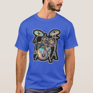 T-shirt Kit de batterie Cartoon Look drôle
