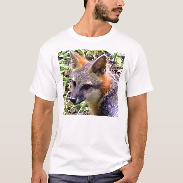 T-SHIRT KIT DE RENARD JOUANT DANS LA BROSSE (Devant)