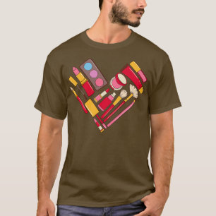 T-shirt Kit maquillage coeur femme esthéticienne