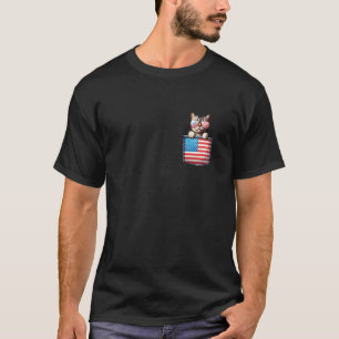 T-shirt Kit Patriotique 4 Juillet Pocket Drapeau Américain