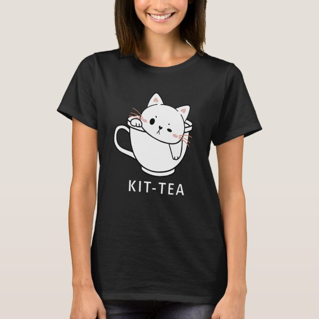 T-shirt Kit Thé Chat Cute Et Thé Chat 1 (Devant)