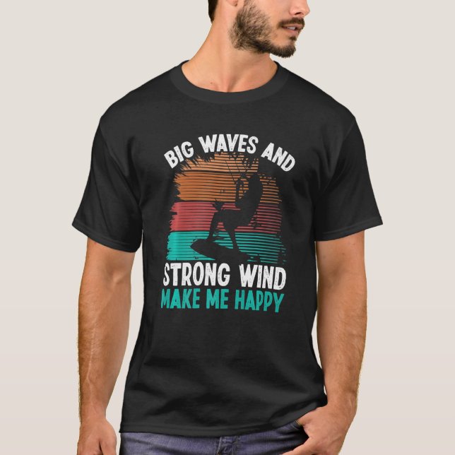T-shirt Kiteboarder Kite Big Waves Strong Wind Kitesurfer  (Devant)
