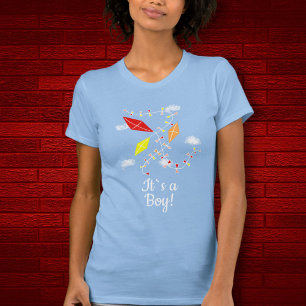 T-shirt Kites in Sky Blue C`est un Baby shower garçon