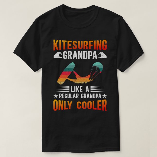 T-shirt Kitesurf Grandpa Kiteboard Kitesurf Kiteboarder (Design devant)