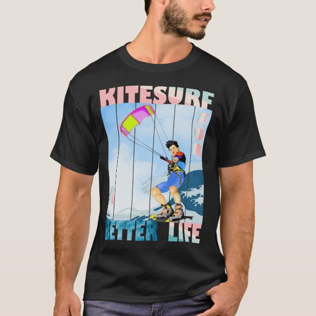 T-shirt kitesurf pour une vie meilleure (Devant)