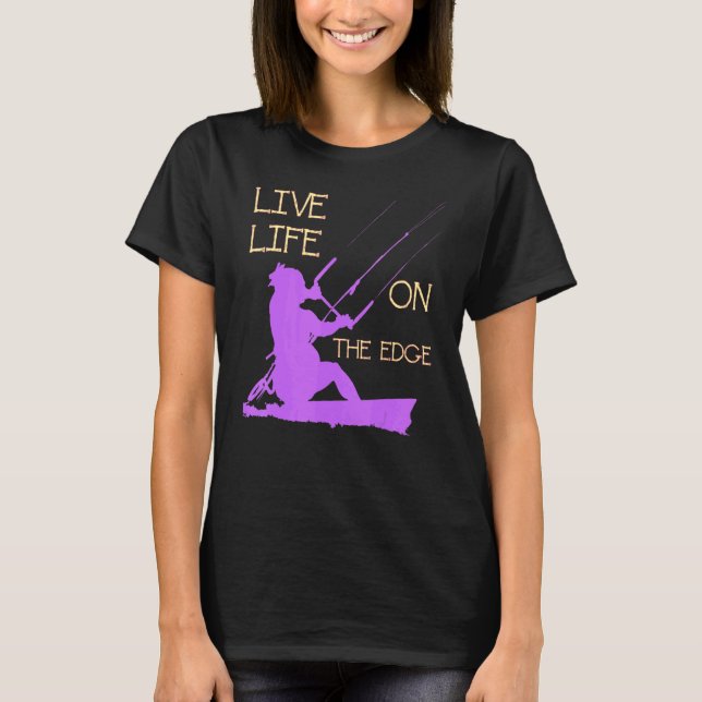 T-shirt Kitesurfer En Vague Vivante Sur Le Bord Lil (Devant)