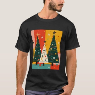 T-shirt Kitschmas Noël Fir Arbre Rétro Vecteur