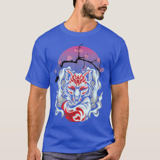 T-shirt Kitsune Pour Japonais Neuf Queues Pour Fleur De Ce