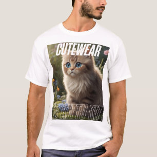 T-shirt Kitten adorable dans Jardin Floral - Cute Cat Aest