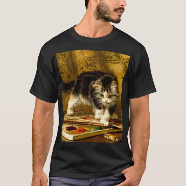 T-shirt Kitten avec peinture et brosses (Devant)