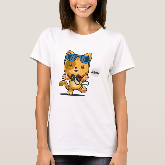 T-shirt Kitten Cute Art (Devant)