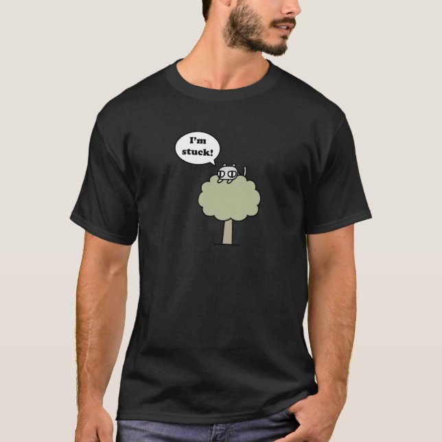 T-shirt Kitty a collé dans l'arbre (Devant)