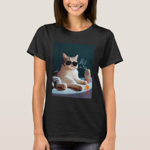 T-shirt Kitty Cigarette Drôle Chat Fumeur Mème Stupide Cer
