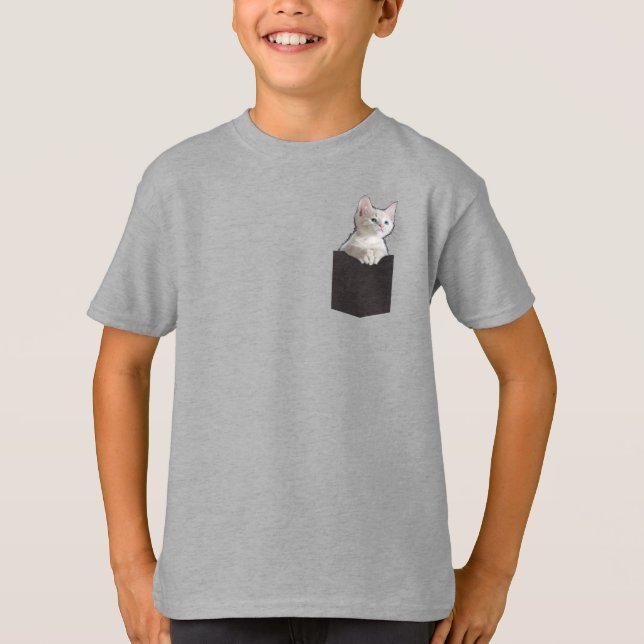 T-shirt Kitty dans la poche (Devant)