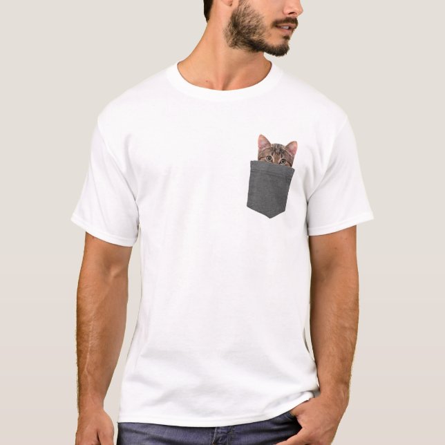 T-shirt Kitty dans votre chemise de poche chemise de chat (Devant)