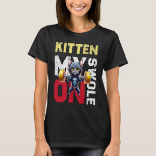 T-shirt Kitty Fitness Mon Swole Au Fitness Chat Rétro