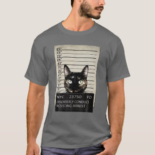 T-shirt Kitty Mugshot Feline Chat Prison criminelle prison