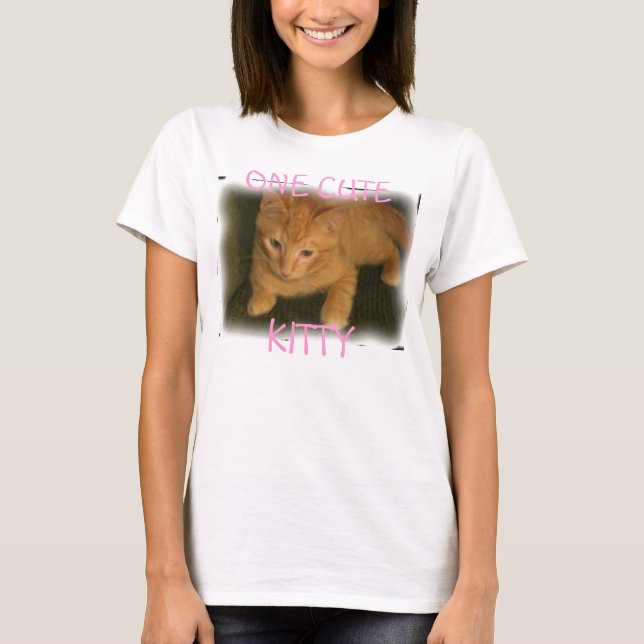T-shirt Kitty "ONE CUTE KITTY" femmes Spaghetti réservoir (Devant)