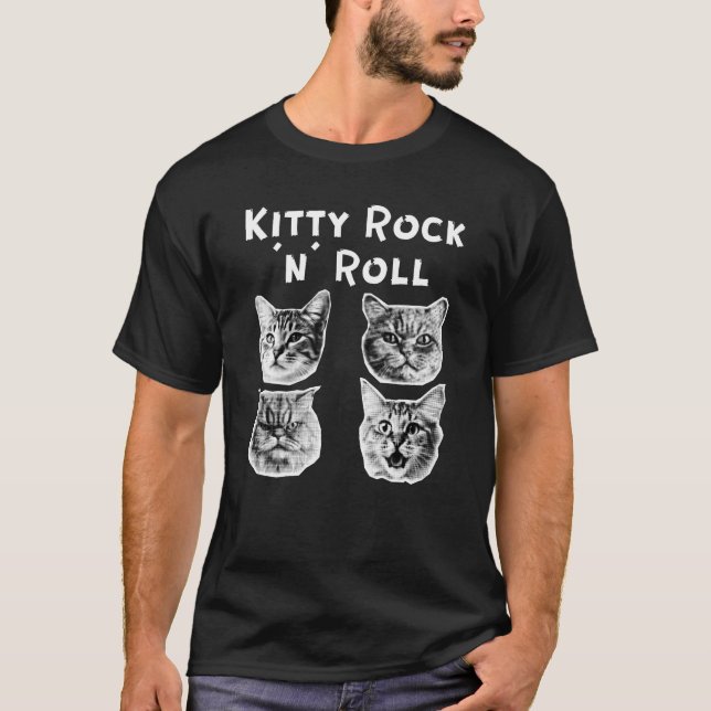 T-shirt Kitty Rock et Roll Retro (Devant)