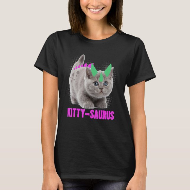 T-shirt Kitty-Saurus Dinosaur Famille Correspondan (Devant)