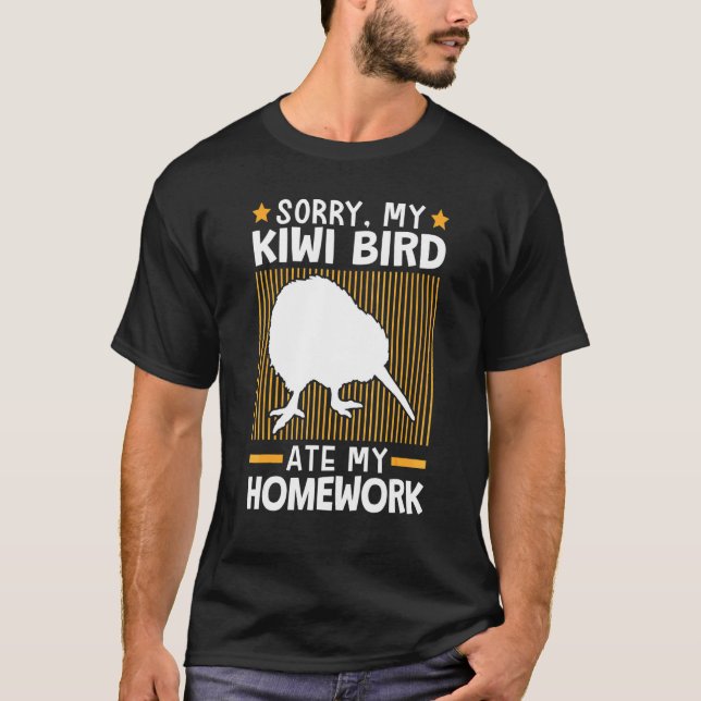 T-shirt Kiwi Bird Ate Mangé Mes devoirs Flighless Kiwi Bir (Devant)