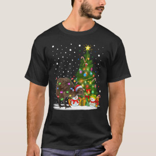 T-shirt Kiwi Bird Xmas Tree Lighting Père Noël Kiwi Bird C
