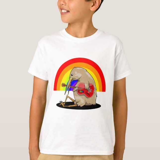 T-shirt kIWI jouant de la guitare acoustique (Devant)